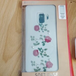 Soft Floral Phone Case for Galaxy S9 - Pink Roses on White
